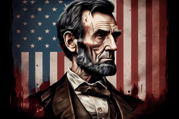 illustration usa president abraham lincoln american flag ai 564714 5010